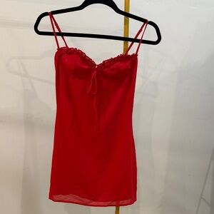 This is a White Fox Boutique Angel Of Mine Mini Dress in red.
